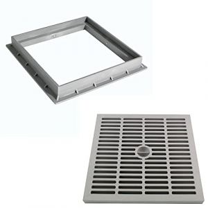 Grille de regard avec cadre 30x30cm pour collecteur des eaux en polypropylène – Grille de regard renforcé + cadre