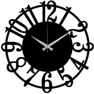 Horloge murale circulaire décorative en METAL avec chiffres