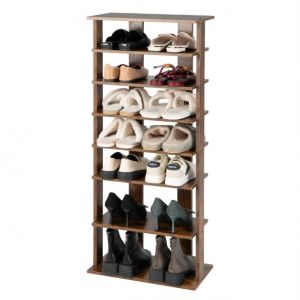 Coast Shoe Rack - 7 niveaux - Bois - 47 x 25,5 x 110 cm - Marron