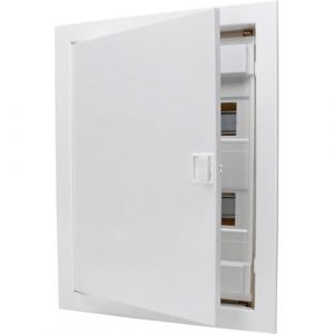 Kopp 340512001 Boîte à fusibles encastrée avec Porte en métal 2 rangées pour 24 Broches Blanc