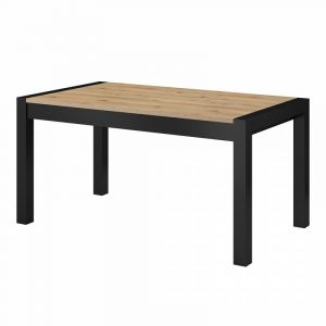 Image de Table extensible 10 personnes pour salle à manger collection bowie coloris chêne et noir. - Marron - Bois