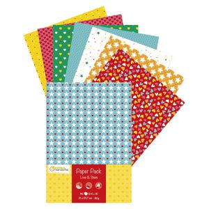 Image de Avenue mandarine Pack de papier Love & Stars