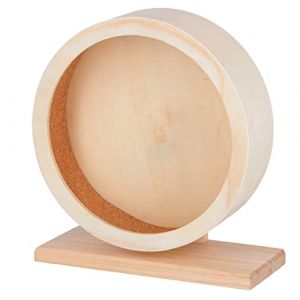 Kerbl Roue à hamster 81787 en bois avec surface de roulement fermée en liège pour une prise en main sûre, diamètre 22 cm