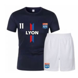Ensemble Football Homme - Tee-Shirt Et Short Inspiré De Lyon (Taille Xxl,Couleur Bleu)
