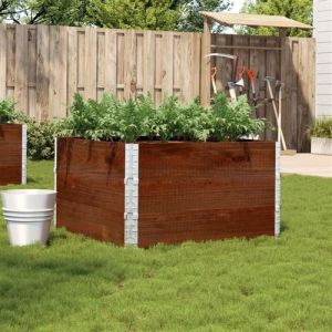 VidaXL Jardini&egrave;re marron 100x100 cm bois massif de pin, jardini&egrave;re d'ext&eacute;rieur, bac &agrave; fleurs, bac &agrave; tomates, jardini&egrave;re de terrasse
