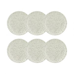 Novastyl Lot de 6 assiettes &agrave; dessert &agrave; motif en porcelaine 20cm