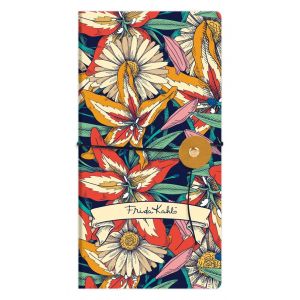 Clairefontaine 116215C - Un Carnet Slim Décor Floral Frida Kahlo 9x18 cm 80 Pages Unies Papier Ivoire 90g - Fermeture cordon - Collection Frida Kahlo - 2 visuels, livraison aléatoire