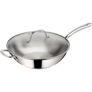 Image de Lagostina EVELIA Poêle wok 32 cm inox + couvercle