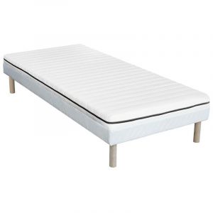 Ensemble sommier + matelas 90 x 190 cm mousse déhoussable ép.10cm - NASUS de DREAMEA