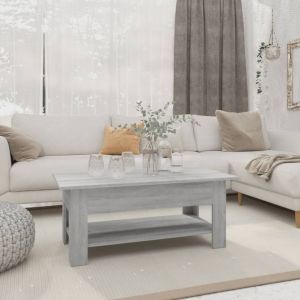VidaXL Table basse Sonoma gris 102x55x42 cm Agglom&eacute;r&eacute;