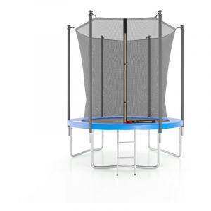 Image de J p4fun Trampoline de jardin ø185 cm 6FT Filet intérieur, Matelas de protection et Ec lle Bleu Bleu