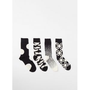 Happy socks Black & White Socks Gift Set - Chaussettes multifonctions taille 41-46, gris