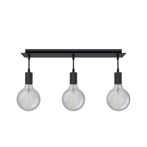 Xanlite Suspension 3 douilles noire m&eacute;tal, culot E27, c&acirc;ble de 150cm r&eacute;glable, IP20 - SDE3DN