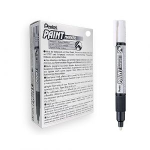 Pentel Paint Marker Lot de 12 Marqueurs permanents MMP20 Encre peinture Blanc