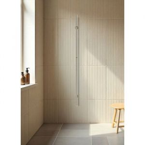 Porte-serviettes &eacute;lectrique - Create - 60W/120W - Design vertical - Acier inoxydable