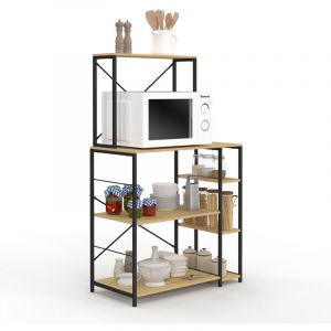 Idmarket Etag&egrave;re de cuisine DETROIT support micro-ondes multi-&eacute;tag&egrave;res