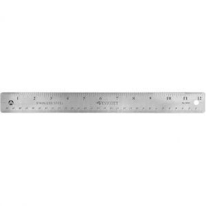 Westcott Règle 30 cm acier inoxydable/liège argent