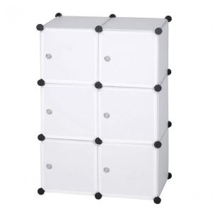 Armoire DIY avec porte en plastique 6 portes blanc 19_0000378