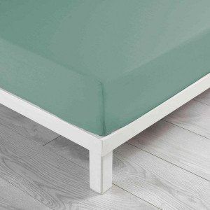 Image de Drap housse coton lavé (140 cm) Linette Vert sauge