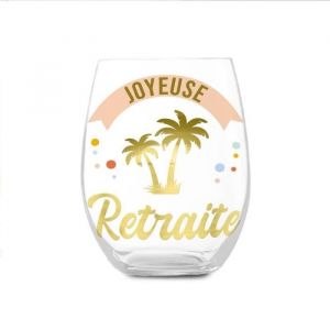 Sud trading Verre rond transparent cadeau retraite cd7730+ret