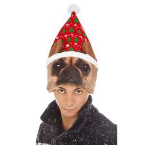 Ruedelafete Bonnet Noël CHIEN, Rouge
