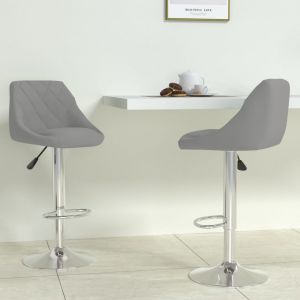 VidaXL Tabourets de bar Velours 2 pcs Gris clair Gris