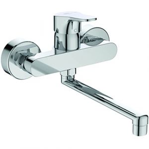 Ideal Standard Cerabase, Mitigeur cuisine monocommande murale, bec pivotant à 360°, chromé