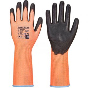 Portwest - Gants Vis-Tex Cut à manchette longue Orange/Noir xl - Taille 10