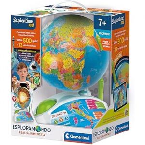 Clementoni Globe &eacute;ducatif - Sapientino Exploramondo - R&eacute;alit&eacute; augment&eacute;e - 500 quiz - &Agrave; partir de 7 ans