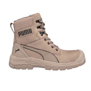 Puma Safety Conquest Stone High S3 HRO SRC Bottes de sécurité avec capuchon en fibre de verre Protection anti-perforation Antidérapantes Résistant à la chaleur Pour homme - Gris - stone, 47 EU