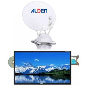 Alden Pack Onelight Evo Parabole Satellite Automatique 60cm + TV LED 19 48cm SATMATIC AIO - Blanc