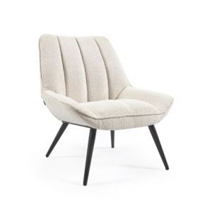 Image de Kave Home Fauteuil Marlina fauteuil bouclette blanc