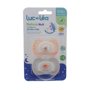 Image de Luc et Léa Set Nature Nuit Sucette Silicone 0-6m 2uts