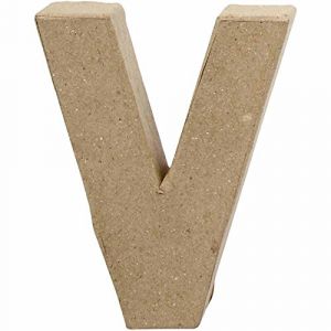 Image de Creotime Décorations - Lettre, petite V, V, h: 10 cm, ép. 1,7 cm, 1pièce, l: 8