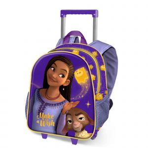 Disney Wish, Asha et la Bonne Étoile Star-Sac à Dos 3D à roulettes Petit, Lilas, 26 x 34 cm, Capacité 12,5 L