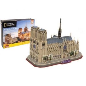 EXPLORA - Notre Dame De Paris - Puzzles 3D - 540202-128 Pièces - Monument Historique - Niveau 5 - sans Colle Ni Ciseaux - Paris - Construction - Licence National Géographic - À Partir de 8 Ans