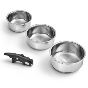 Image de Gam'Hotel 3 casseroles inox cm - amovible antiadhésif induction