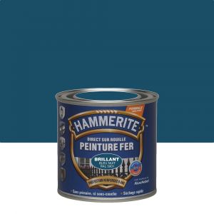 Hammerite Peinture fer Direct sur Rouille Brillant Bleu Nuit 0,25 L