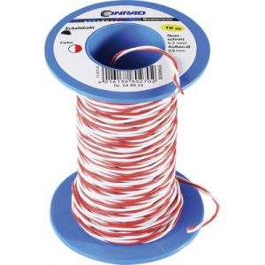 Image de Tru Components Fil de câblage CU DR 1567213 2 x 0.28 mm² rouge, blanc 10 m