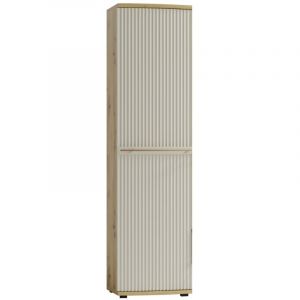 MonMobilierDesign CANDY Armoire 1 porte bois Blanc cassé