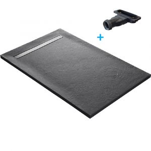 Receveur 120 x 90 cm HD en pierre naturelle 925 avec caniveau excentré