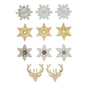 Rayher Miniatures adhésives en bois Hiver 4 cm 11 pcs
