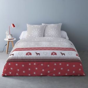 Dourev Housse de couette 240x220 vixen + 2 taies matière Polaire