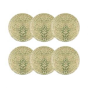 Novastyl Lot de 6 assiettes plates en grès 26cm, jade