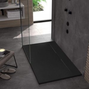 Réa Receveur de douche bazalt long black 80x100