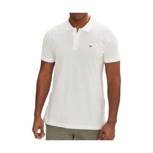 Tommy Jeans TJM Slim Placket Polo EXT S/S Polo Homme, White (Ecru), XXL