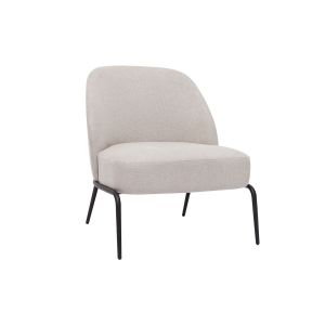 Miliboo Fauteuil design en tissu effet velours texturé et métal BREGO