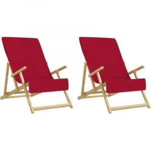 VidaXL Serviettes de plage 2 pcs bordeaux 60x135 cm tissu 400 GSM