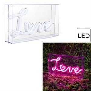 The home deco factory Luminaire enfant Lampe Acrylique LED Effet N&eacute;on Love M12