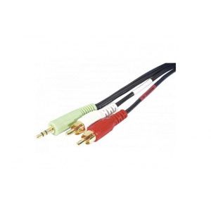 Image de Cordon stereo JACK3.5MM/ 2 x rca PC99 vert m/m - 10m